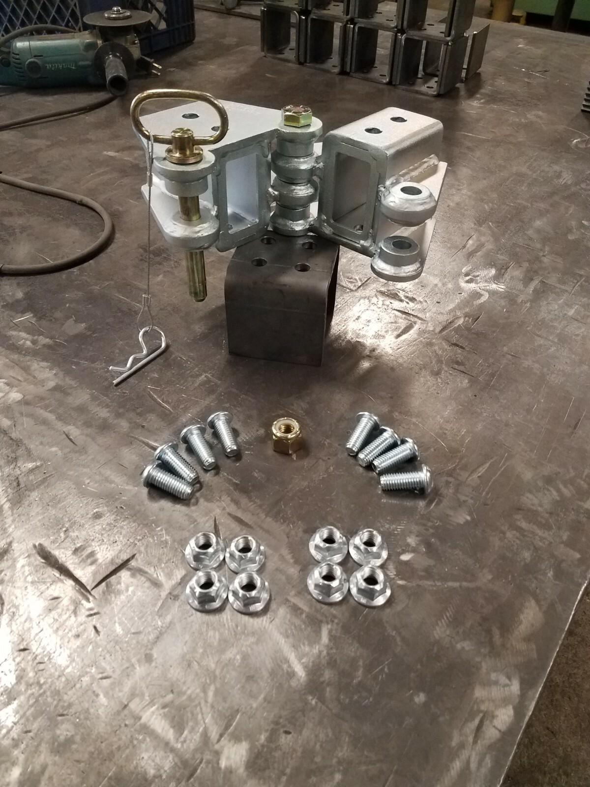 TTROY fold away hinge kit( fits 2x3 trailer beam) Zinc Plated