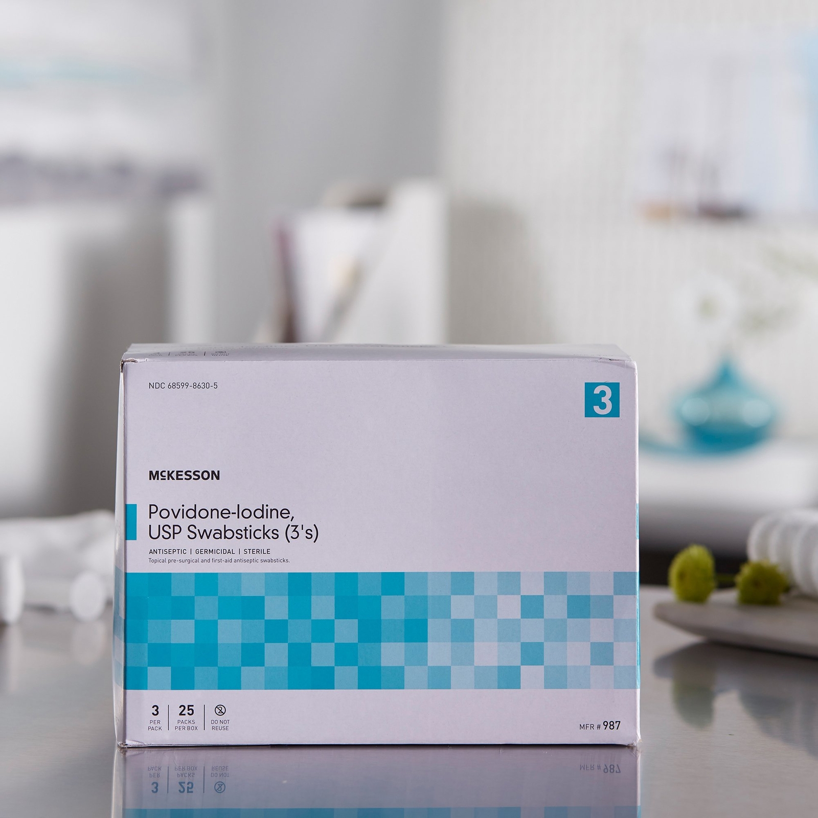 McKesson 987 Impregnated Povidone-Iodine Swabsticks Sterile 987 75 Ct