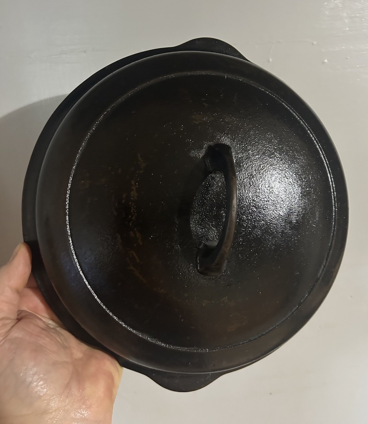 Vintage Griswold #8 Deep Cast Iron Chicken Fryer 777B Skillet w/ 1098B Lid -FLAT