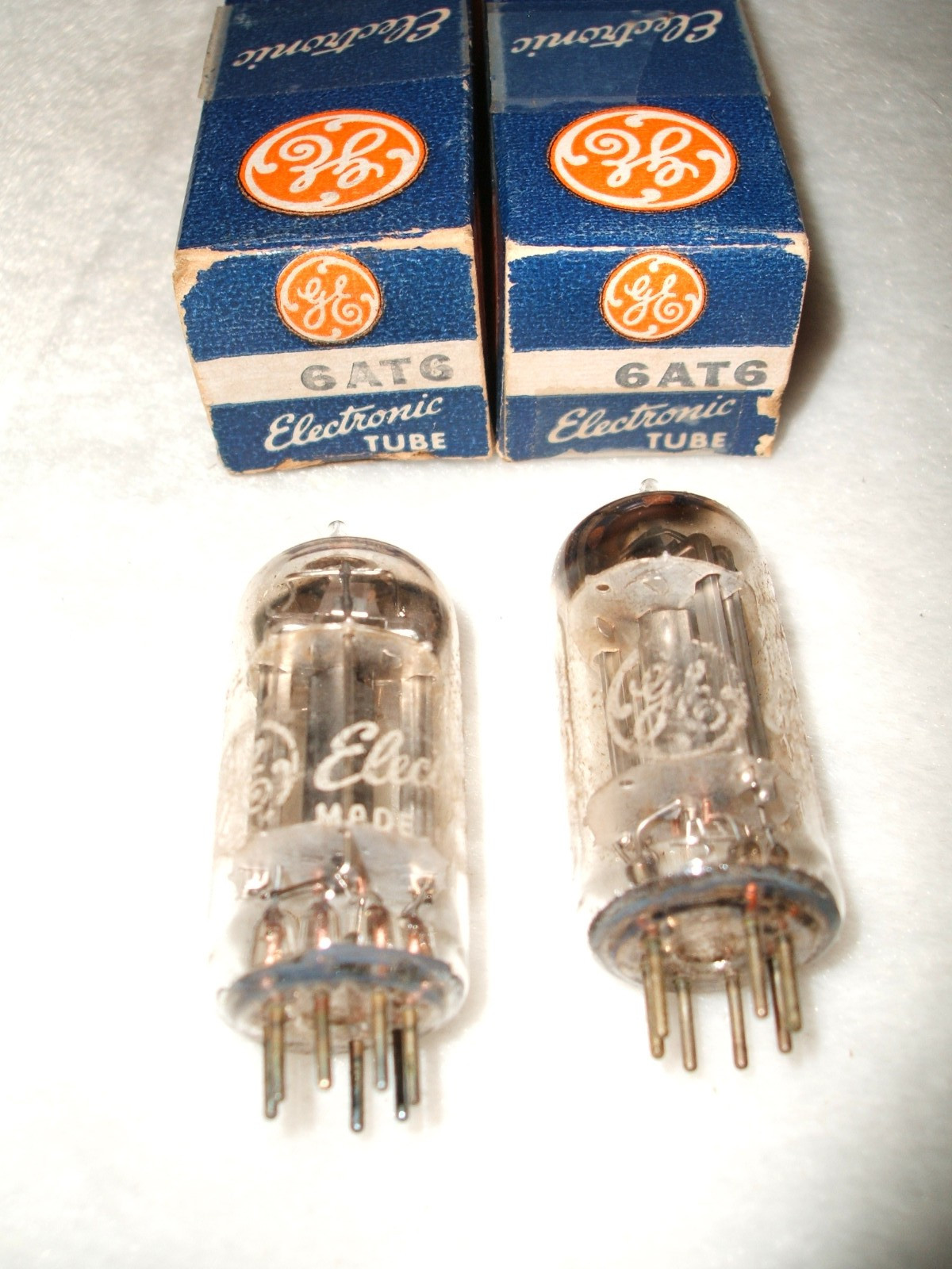 (2) NOS GE  6AT6  Premo Vintage Radio VACUUM TUBES Hickok 539C Tested