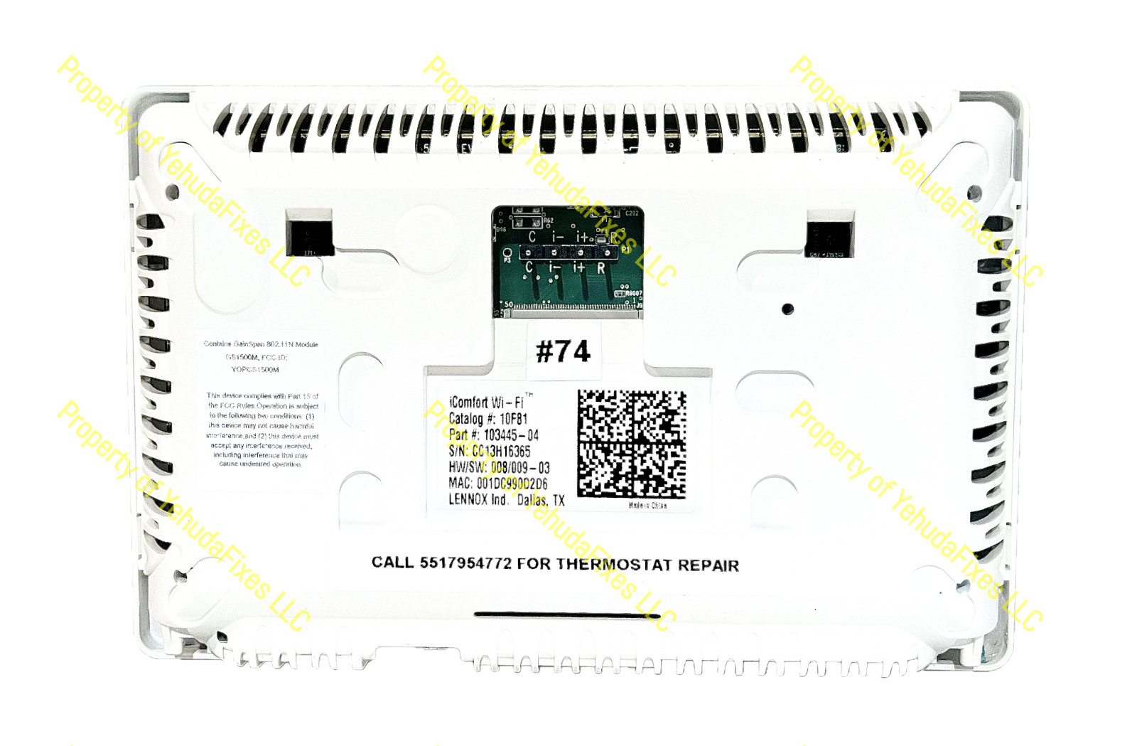 5YR Warranty- $50 CORE REFUND - GRADE B - Lennox iComfort WIFI 10F81 Refurbished