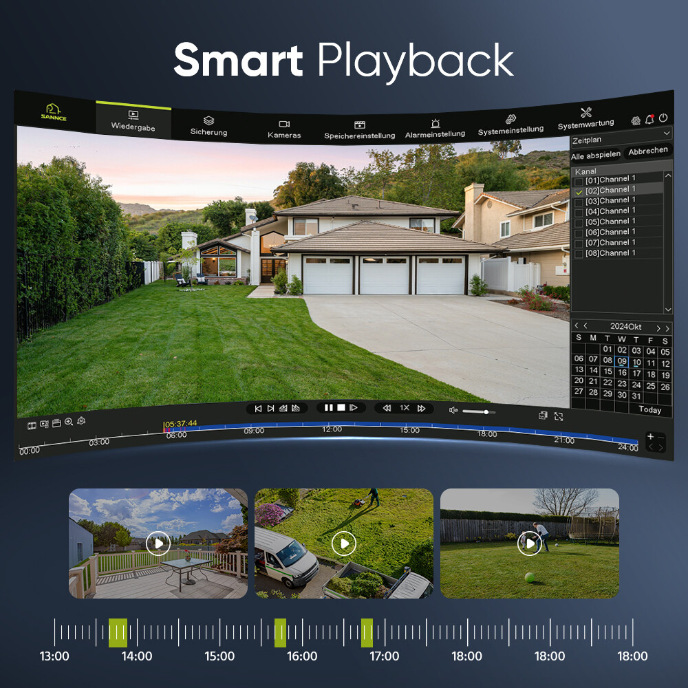 SANNCE 8CH 6MP NVR 3MP Home POE IP Security Camera System Audio Recording CCTV