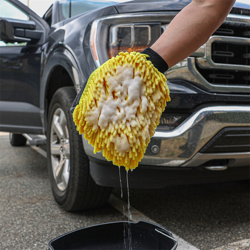 2 Pack Microfiber Car Wash Mitt Scratch Free Ultra Absorbent Car Cleaning Gloves