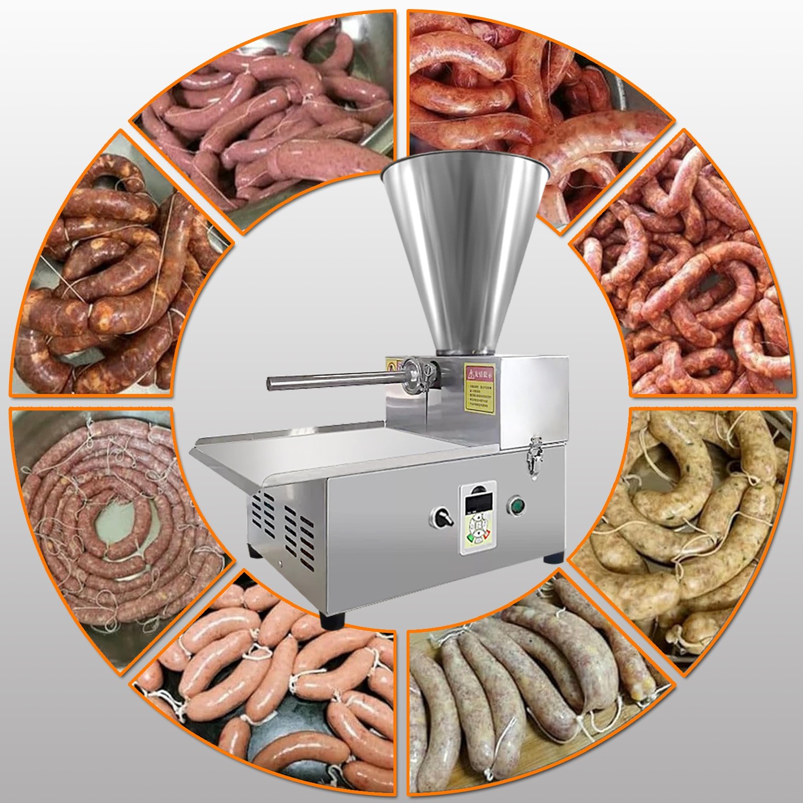 Kolice Commercial Automatic Sausage Stuffing Machine,Meat Filling Machine 4 Tube