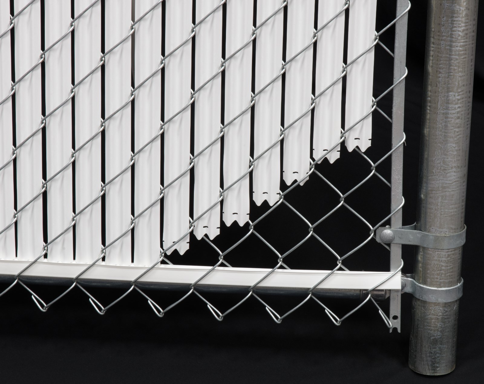 6 ft High White Wave Slat™ Single Wall Privacy Chain Link Fence Slats