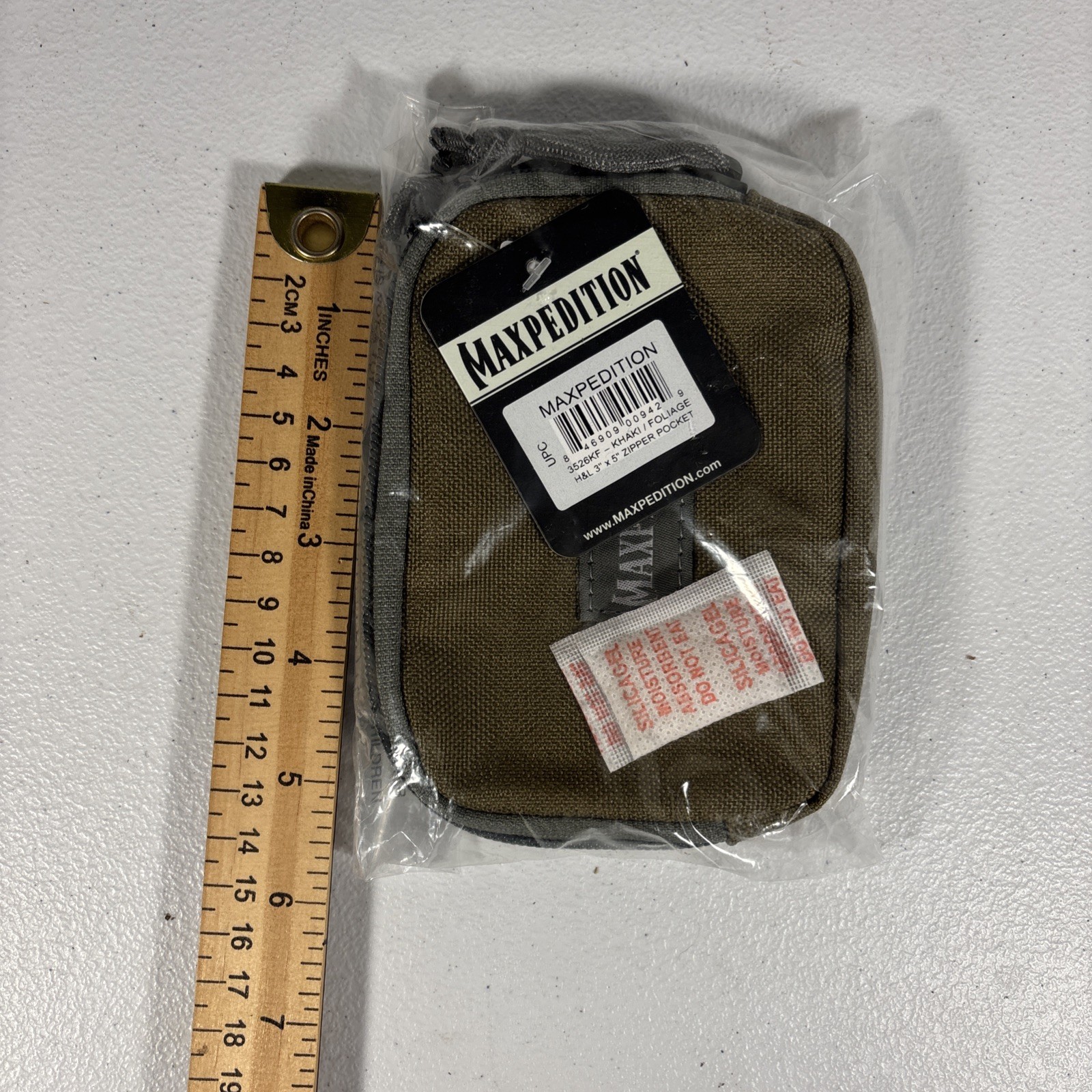 NEW Maxpedition 3526KF Hook & Loop Zipper Pocket 3”x5” Khaki/Foilage