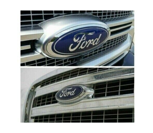 FORD BLUE 9 INCH Emblem For Front Grille/Tailgate Oval Badge Chrome Logo 2004-16