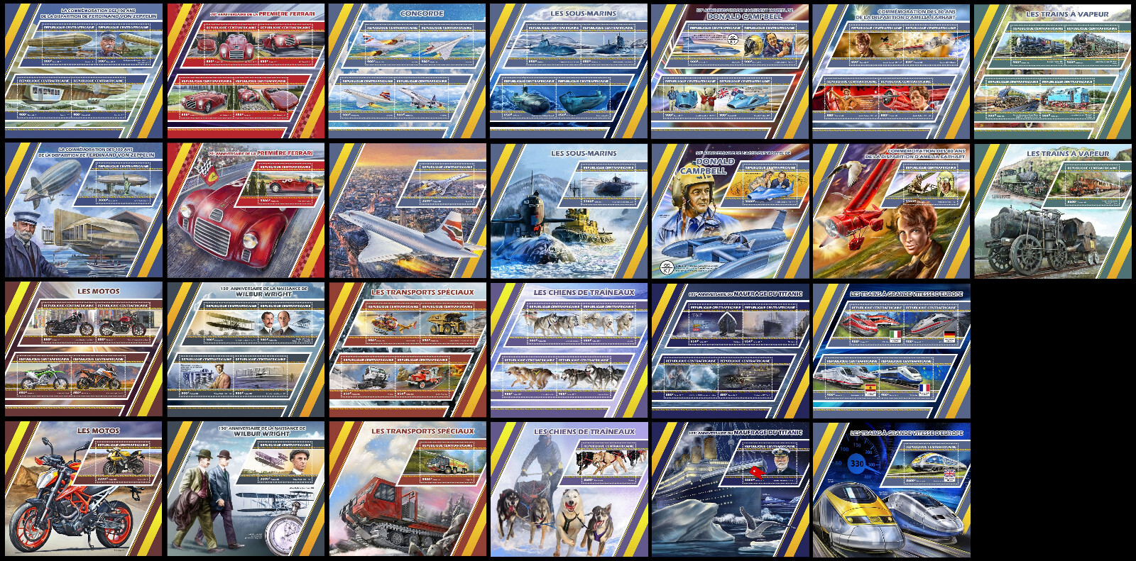 TRANSPORT aviation railway cars ships collection 26 s/s Yvert CV534€ MNH #CNA269