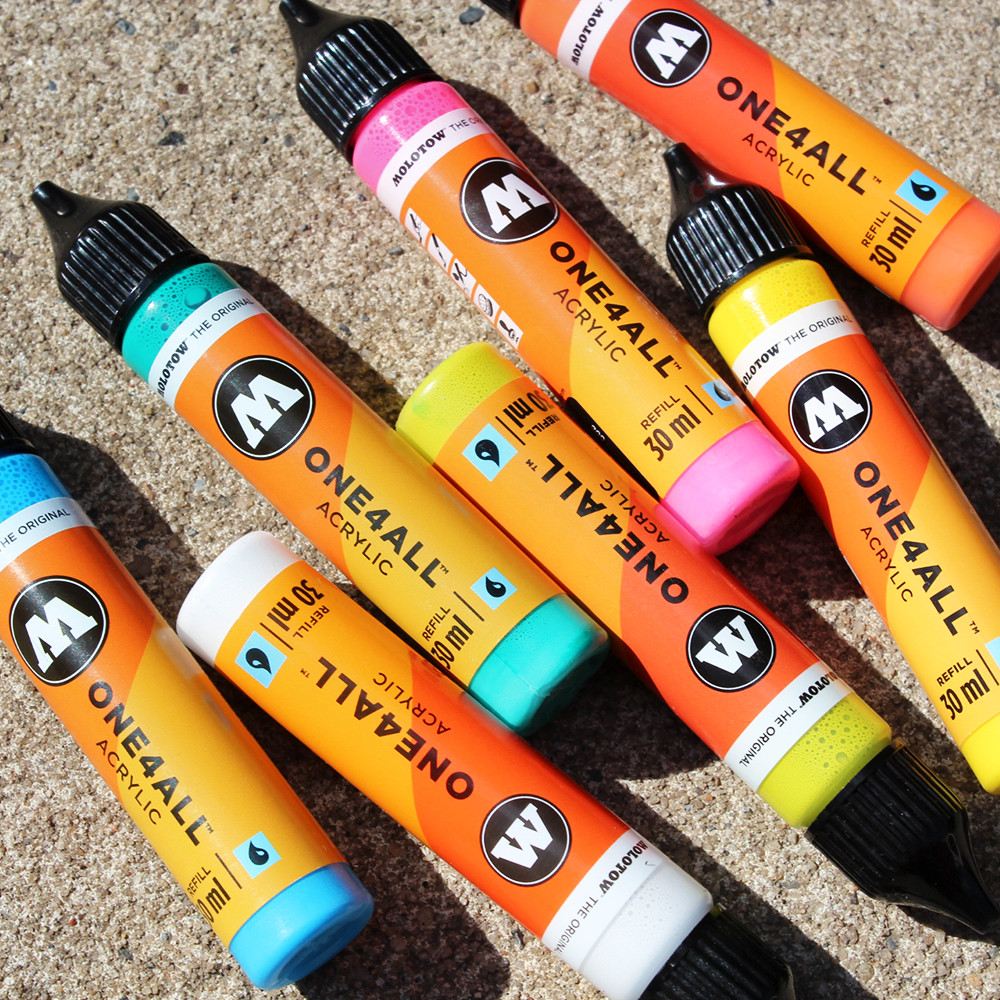Molotow ONE4ALL Acrylic-based Paint 30ml Refill Graffiti Art Supplies Markers