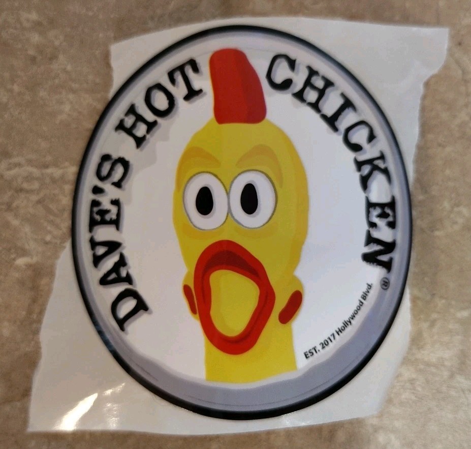 DAVE'S HOT CHICKEN PIN AND STICKER LOT