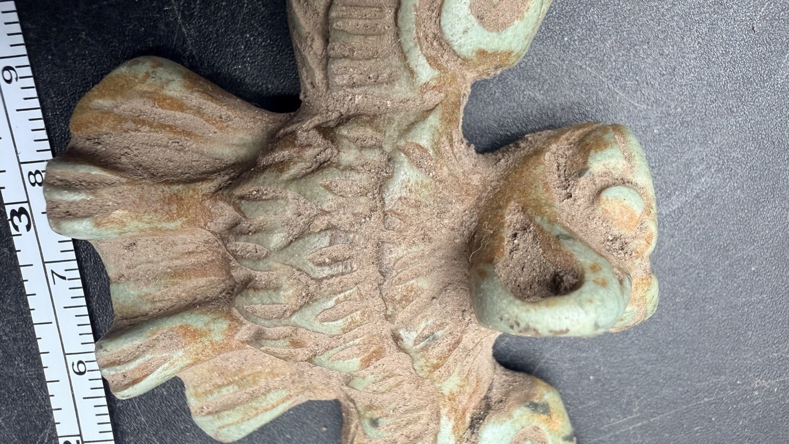 Blue Calcite Tula Hidalgo PreColumbian Eagle Aliencarvings Ojuelos