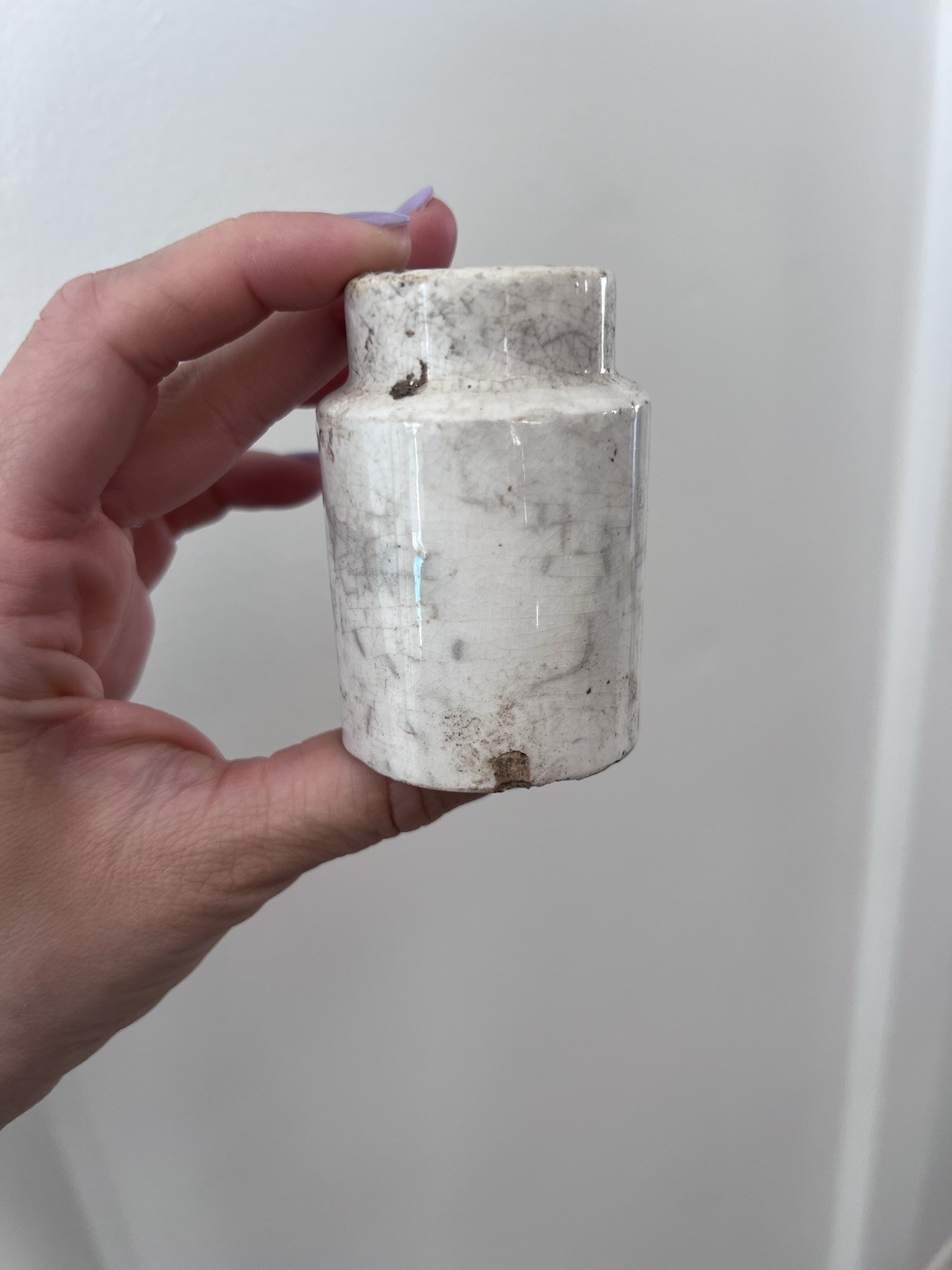 Antique English Ironstone Ink Jar