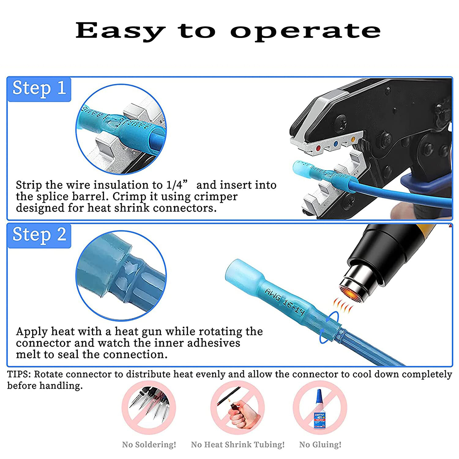 400/100x Waterproof Heat Shrink Butt Wire Splice Crimp Connectors Terminals Kit