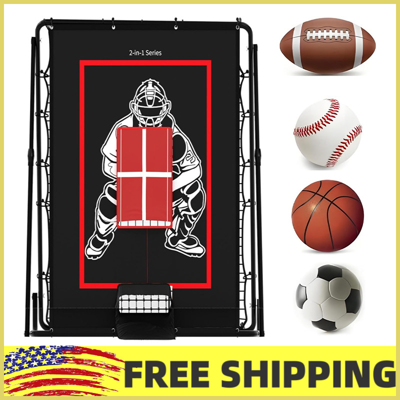 2-in-1 Baseball Pitching Target and Rebounder Net W/Strike Zone,Throwing Trainin