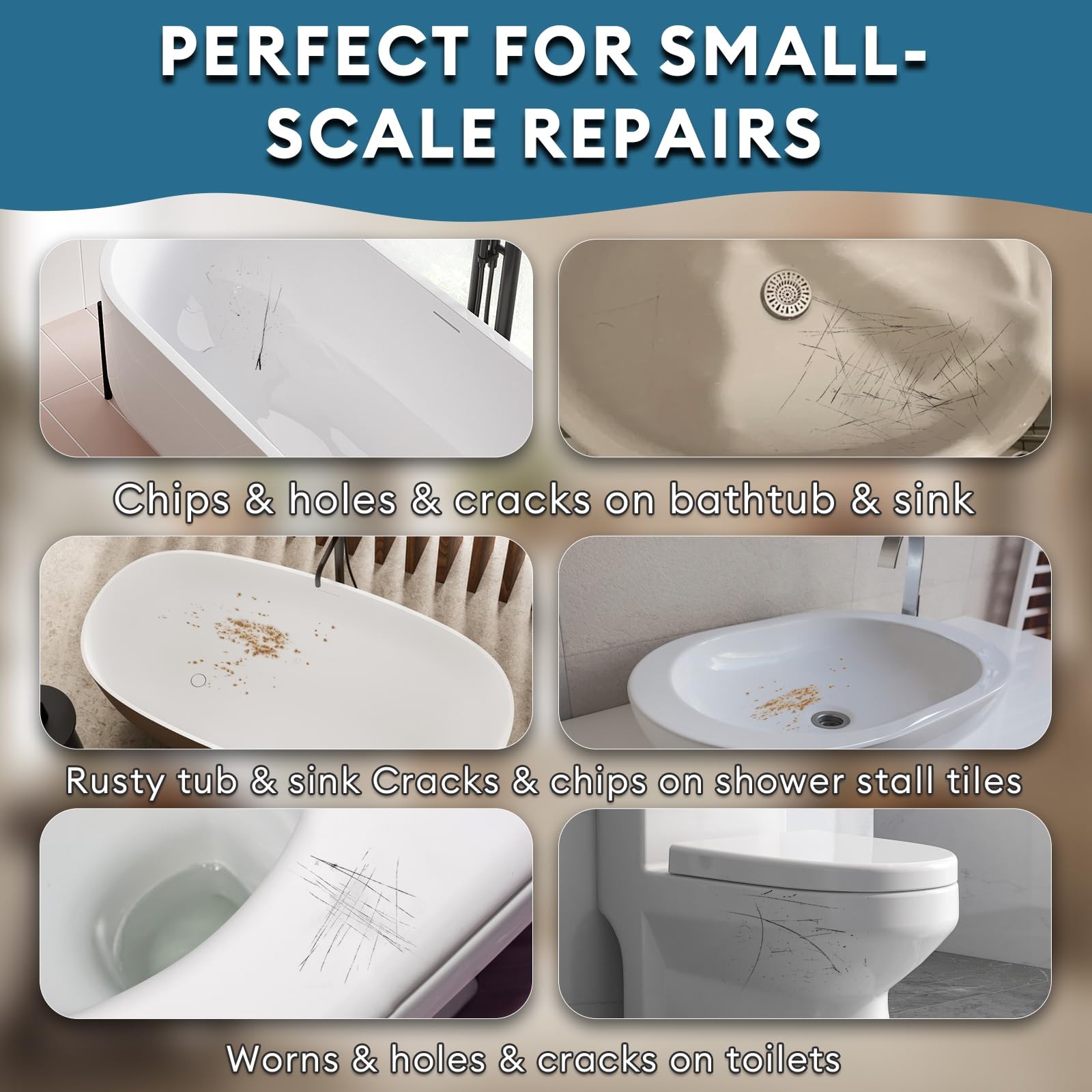 Tub and Tile Paint High-Gloss, White Touch Up Porcelain Paint Repairs Scratch...