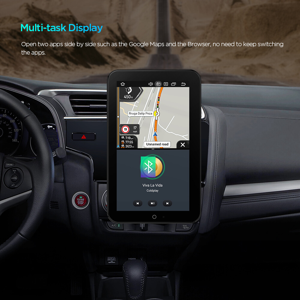 12.8" Rotatable Octa Core Android 14 Car Stereo Radio 2 DIN QLED 4G LTE 8+128GB