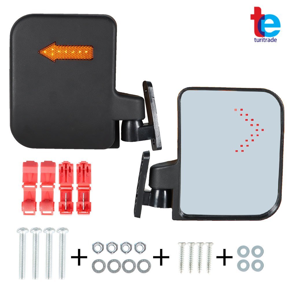 Golf Cart Side Mirrors W/ Led Arrow Turn Signal For EZGO Club Car YAMAHA