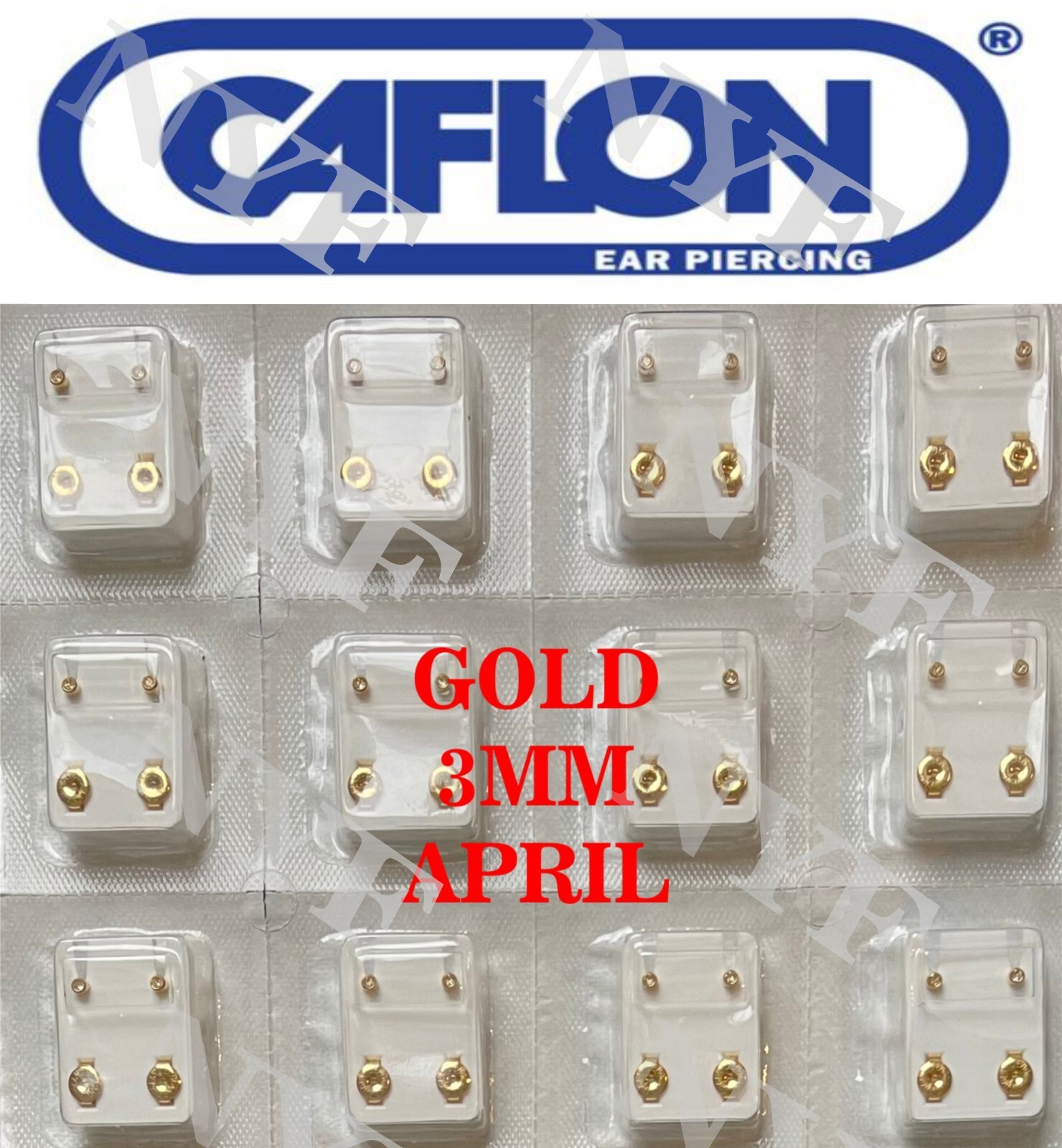 Ear Piercing Earring Studs 1 pr or 12 prs Caflon Studex Sterile Surgical Steel