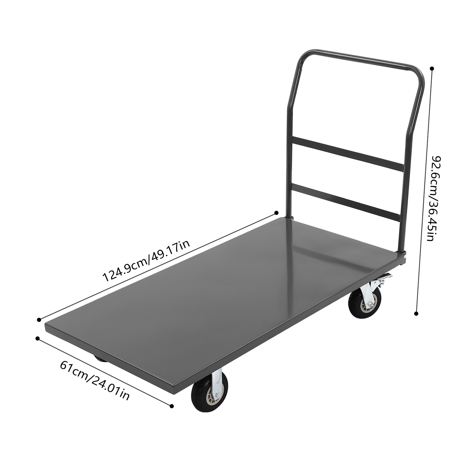 2000Lbs Platform Cart Dolly Industrial Flat Dolly Cart Hand Truck Trolley Heavy