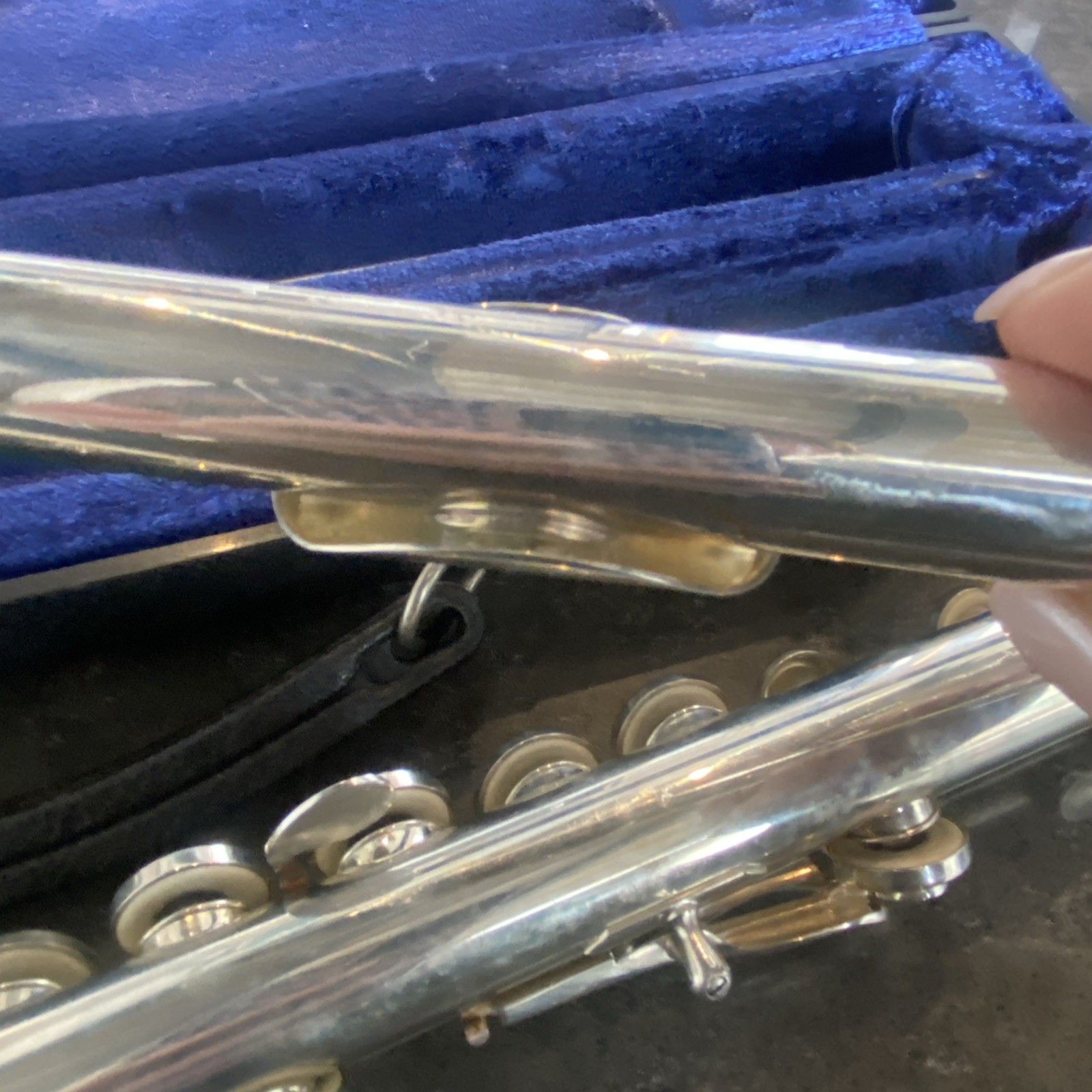 Emerson USA Open Hole Flute + Case Silver Plate Stamped 47799 1 AS IS PREOWNED