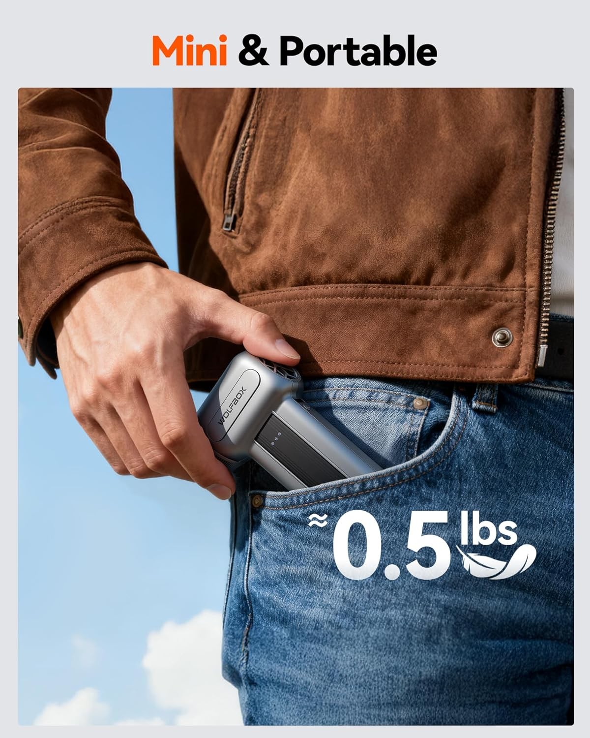 WOLFBOX MF70 Rechargeable Electric Air Duster 110000RPM 3-Speed with 5 Nozzles