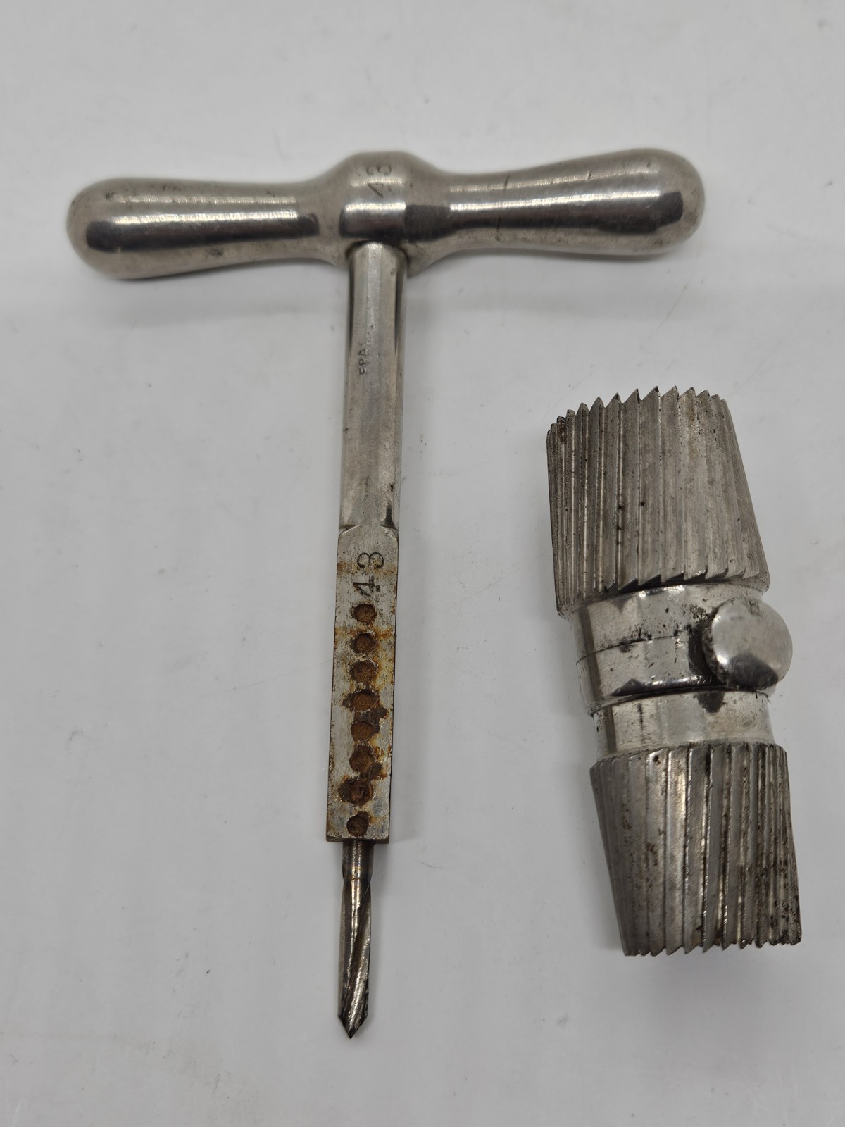 Antique 1800's Graduated Trephine Craneal Skull Bone Saw Trepanning 2 Sided Saw