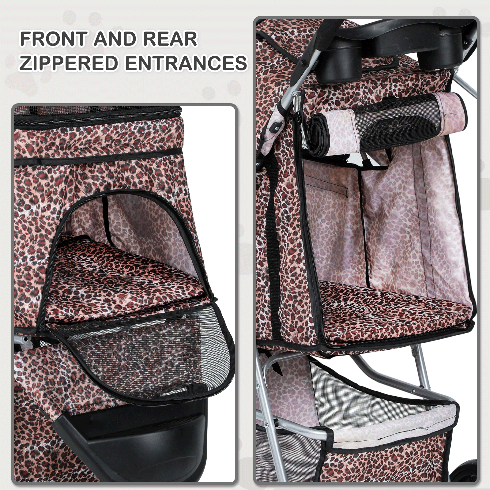 Portable Pet Dog Stroller Foldable 3 Wheels Puppy Travel Carrier Cart+Cup Holder