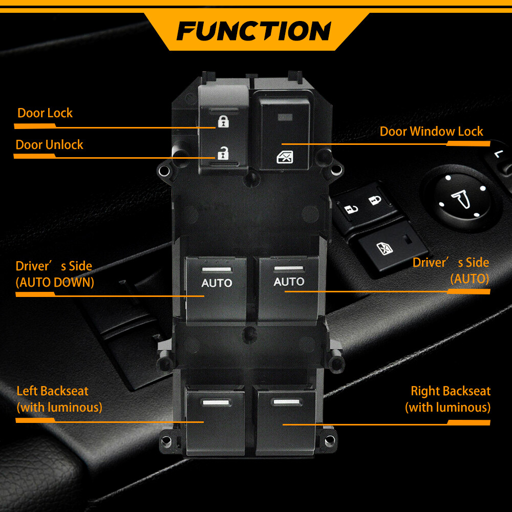 New Driver Left Master Power Window Door Switch For 2008-12 Honda Accord EX&EXL