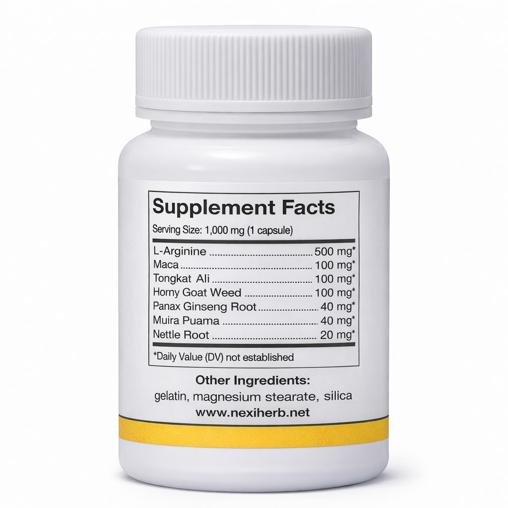 NexiHerb All Night – Men’s Dietary Supplement – Energy & Vitality – 10 Capsules