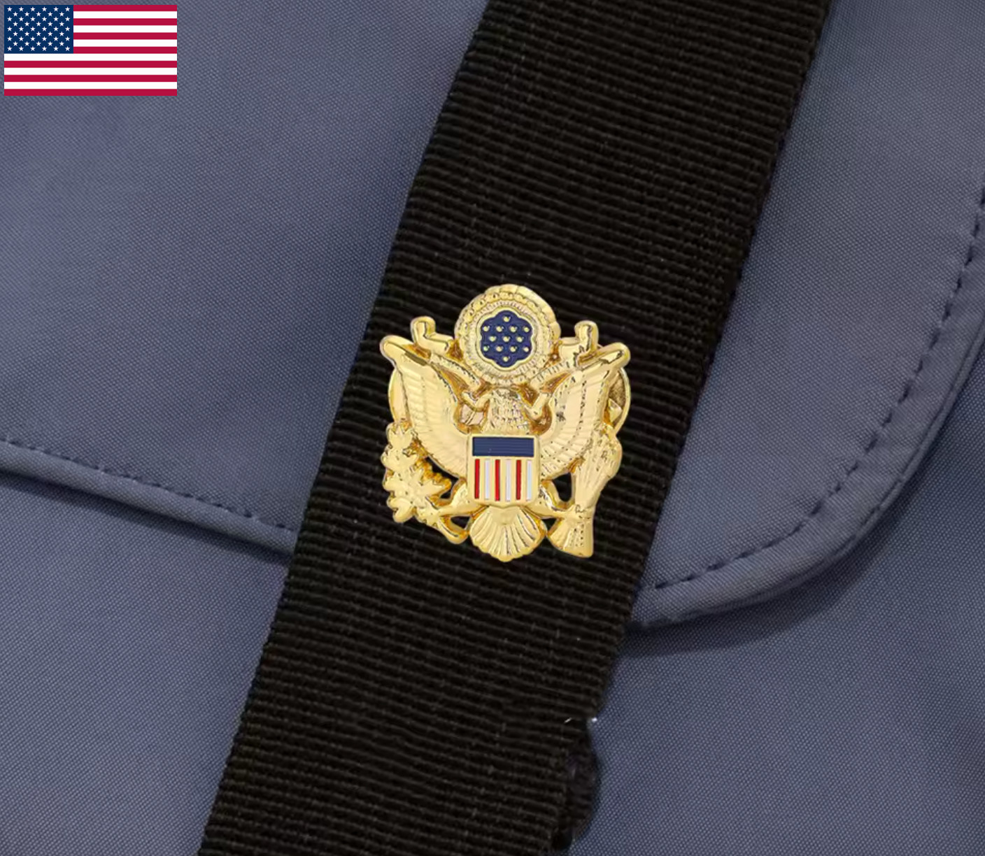 USA Coat of Arms Lapel Pin American Eagle Gold Brooch