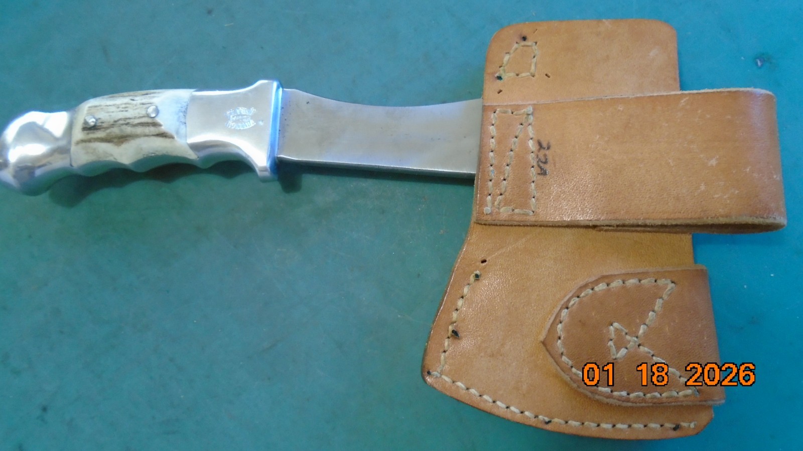 RH RUANA Bonner MT. M Stamp Hatchet / Leather Sheath 1962-1983 Unused Pristine