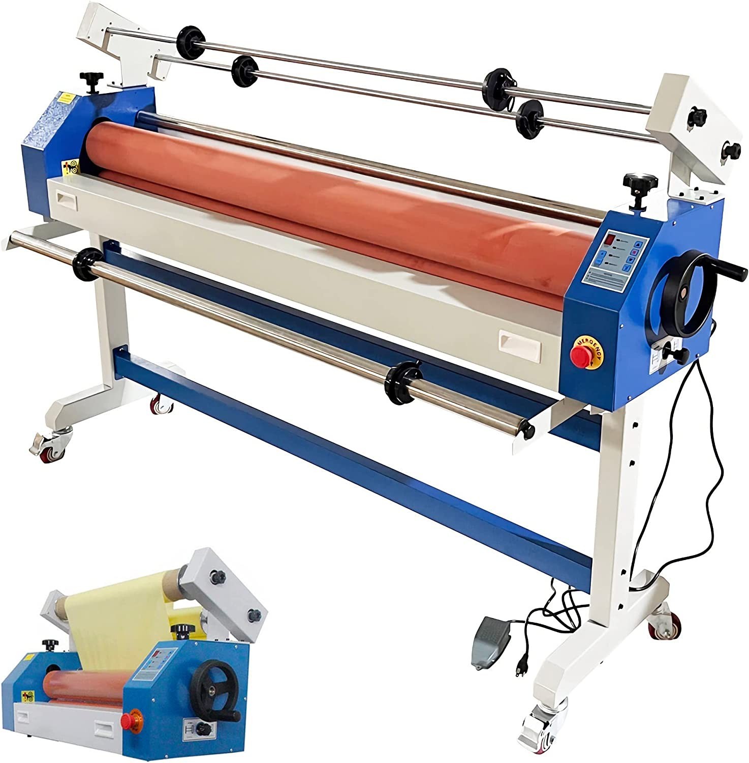 63" Wide Format Cold Laminating Machine110V 1" THK Electric Stand Cold Laminator