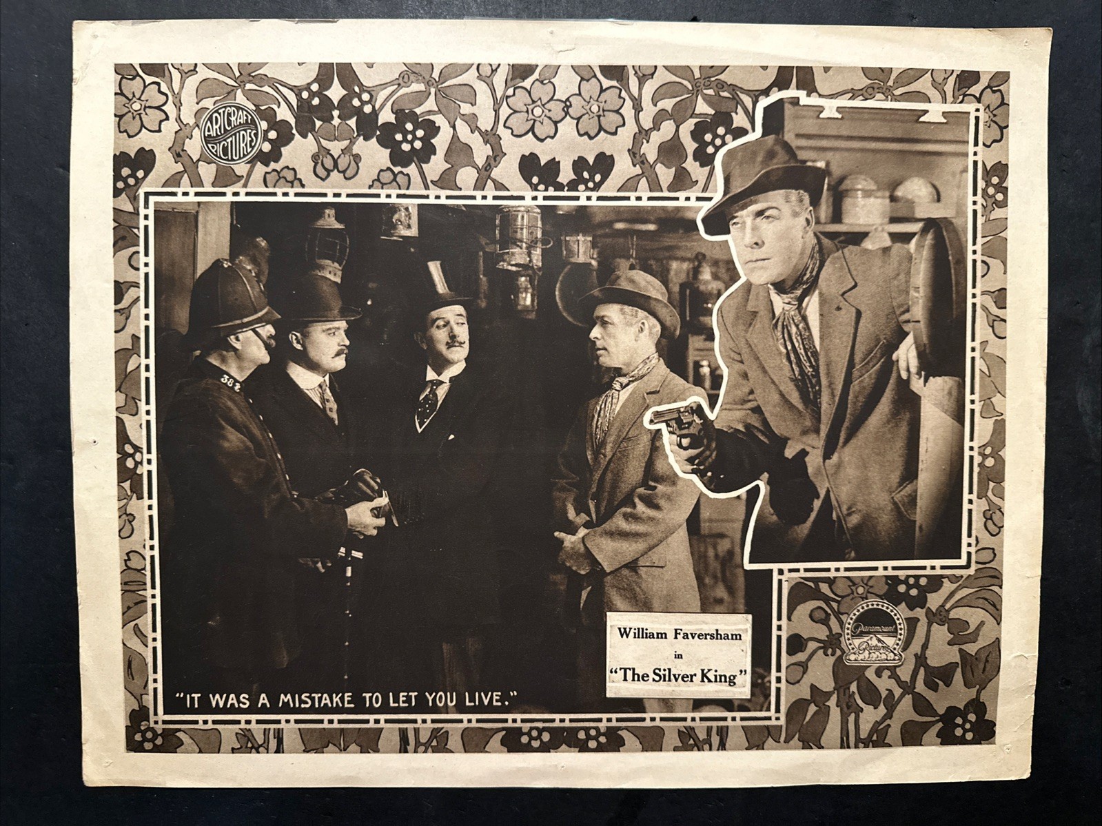 ANTIQUE ART CRAFT PICTURES/  PARAMOUNT  “William Faversham” SILVER KING POSTER