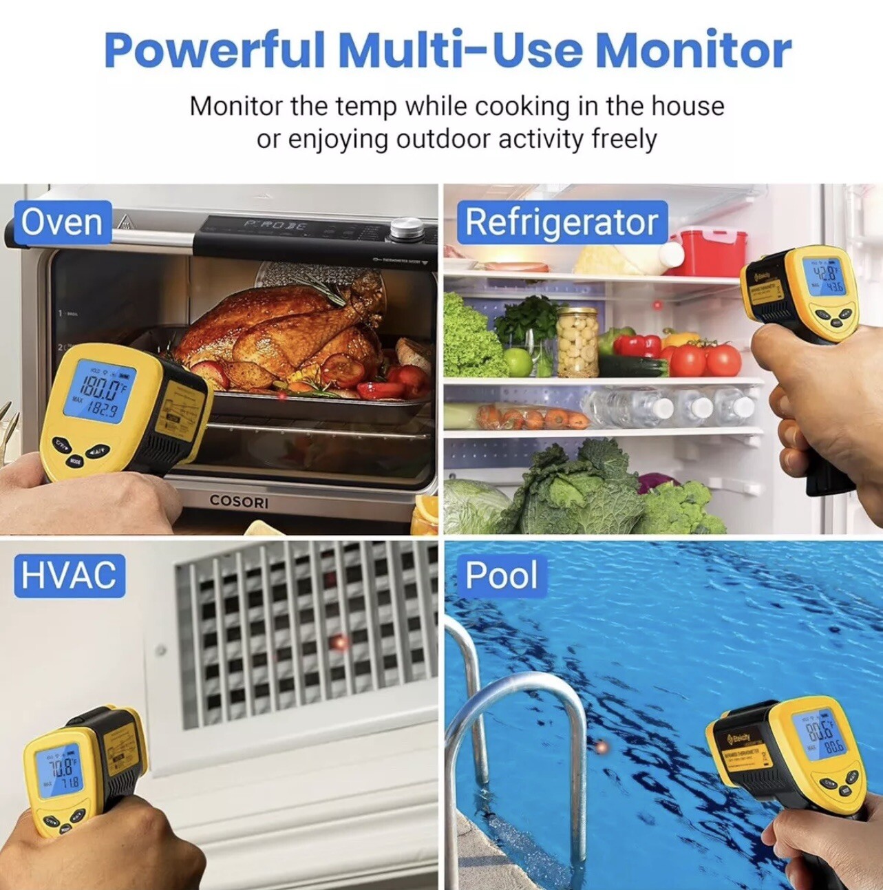 Etekcity Infrared Thermometer Laser Temperature Gun For Food BBQ Pizza Oven