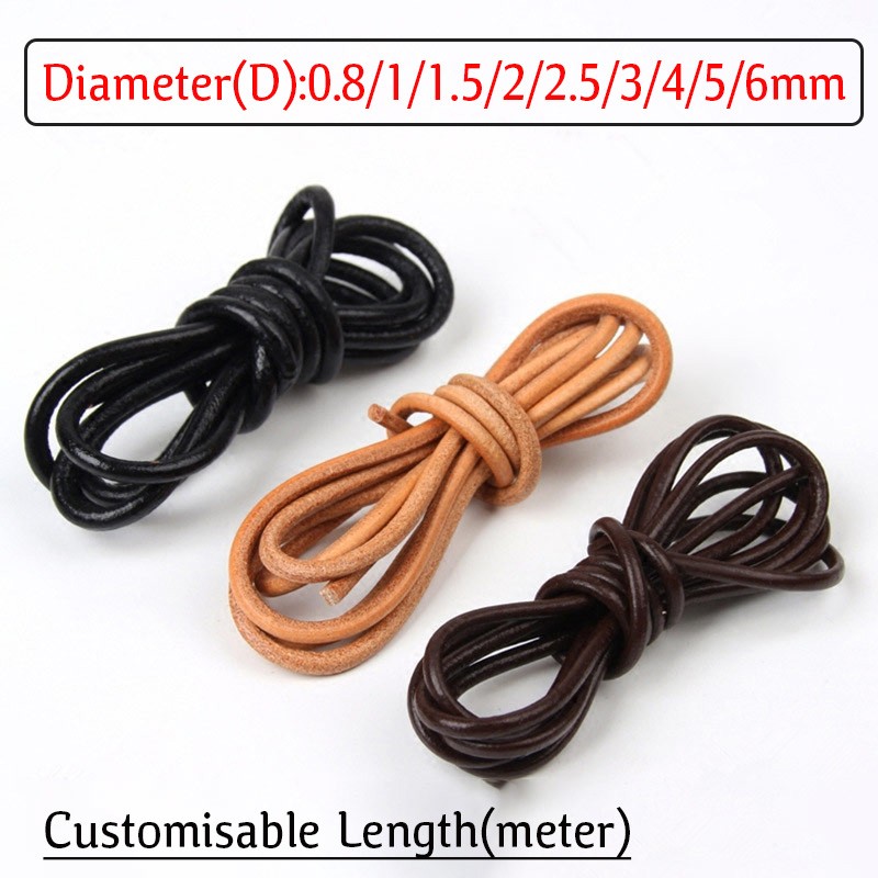 Real Genuine Craft Jewellery Leather String Cord Lace Thong 0.8mm - 6mm Diameter