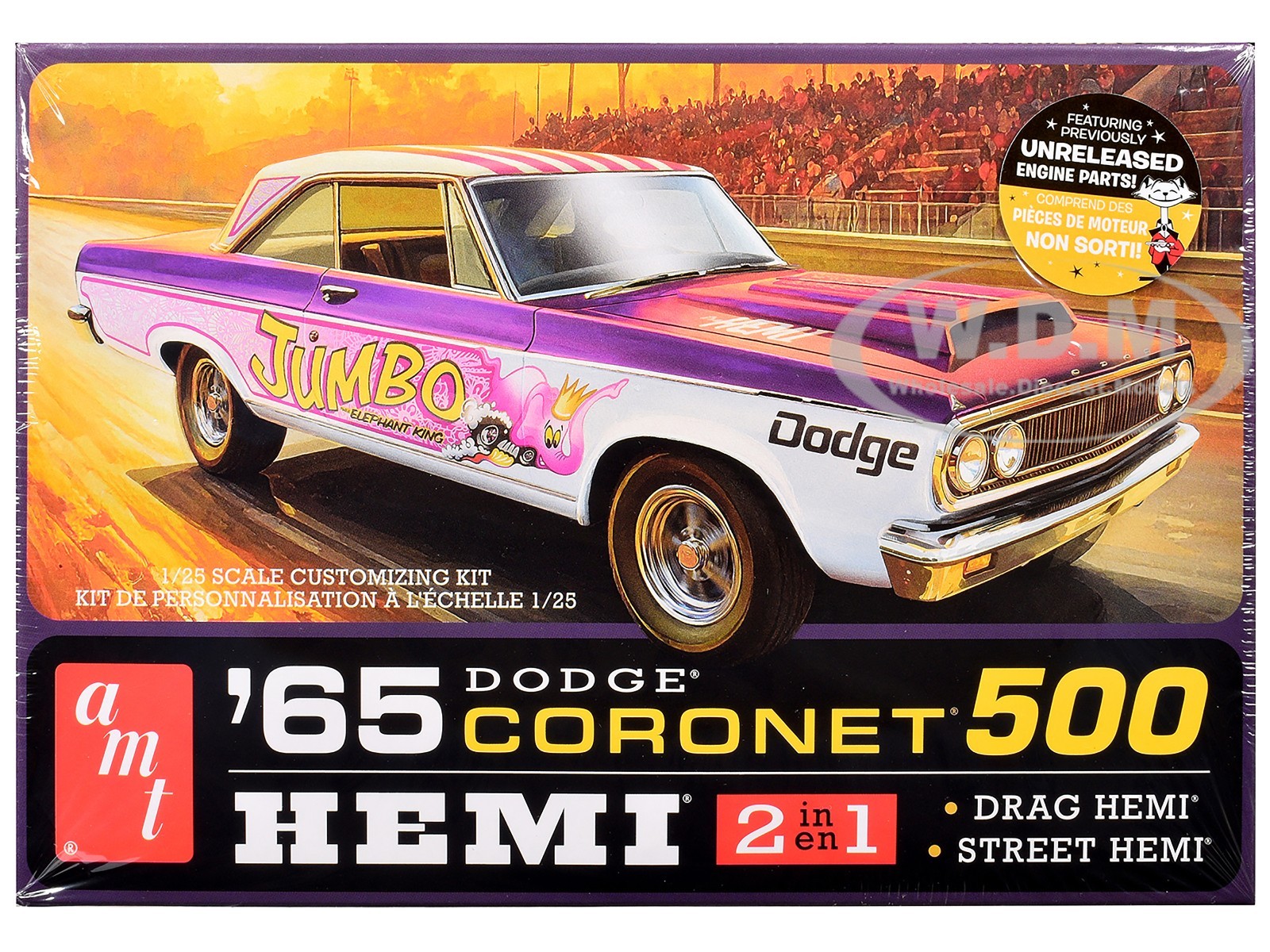 SKILL 2 MODEL KIT 1965 DODGE CORONET 500 HEMI 2-IN-1 KIT 1/25 BY AMT AMT1499 M