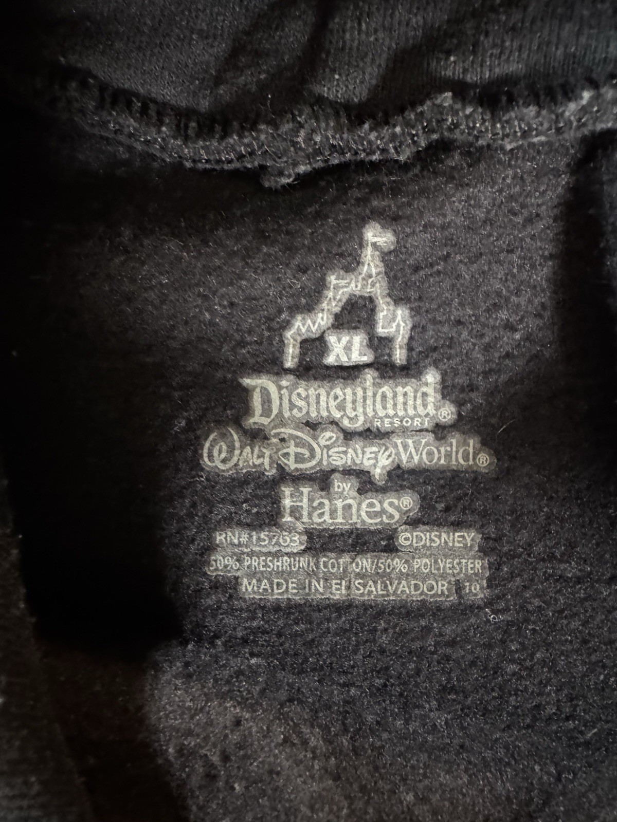 Nightmare Before Christmas Black Hoodie Disney Jack Skellington XL Pullover