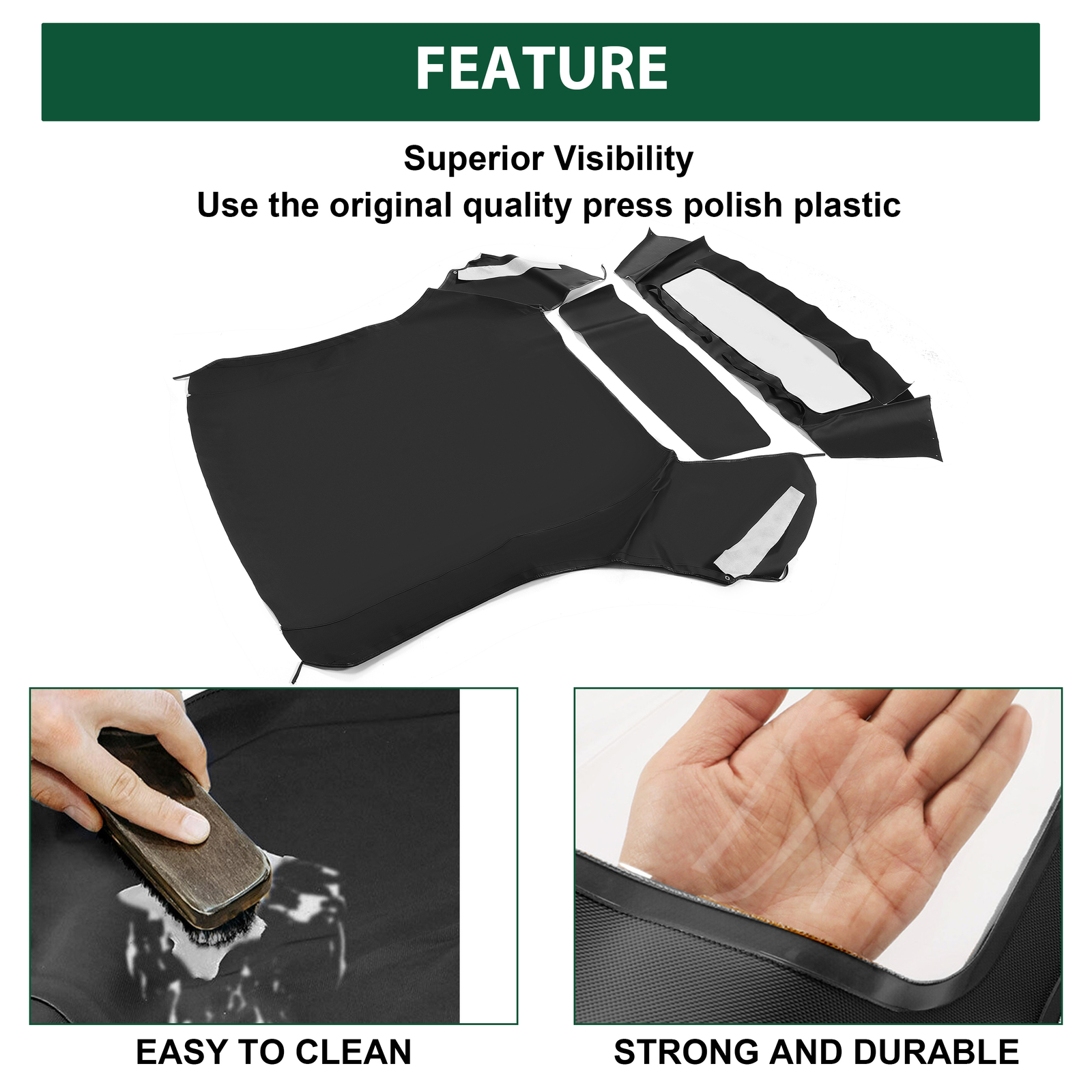 For Ford mustang Convertible FM3229SS 1994-04 Soft top W/window Black Sailcloth