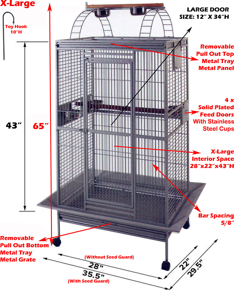 X-LARGE Bird Parrot Play-Top Cage For Cockatiel Macaw Conure African Grey Conure