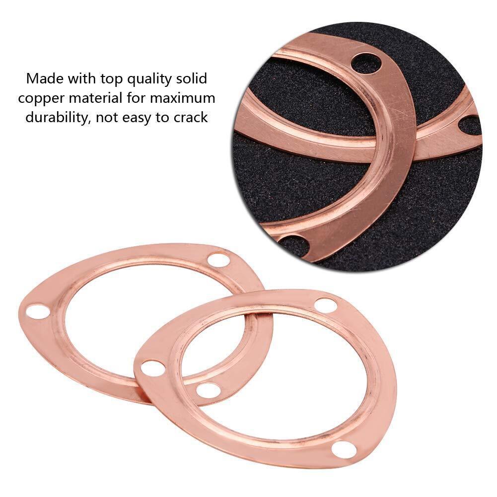 2PCS 3" Copper Header Exhaust Collector Gaskets Flanges Universal 3 Bolt