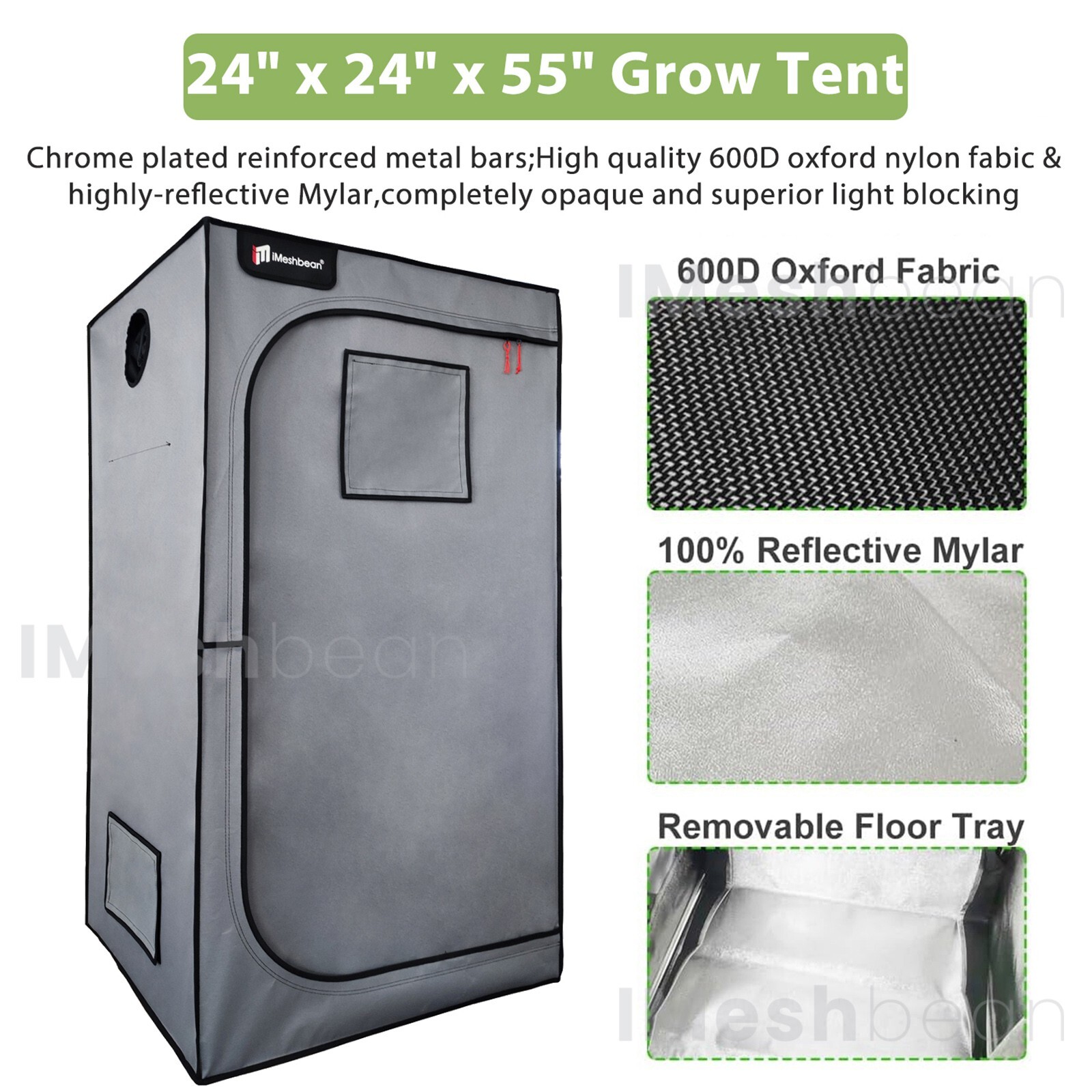 Complete Grow Tent Kit w/LED Full Spectrum Grow Light+Air Filter Kit+Duct Fan