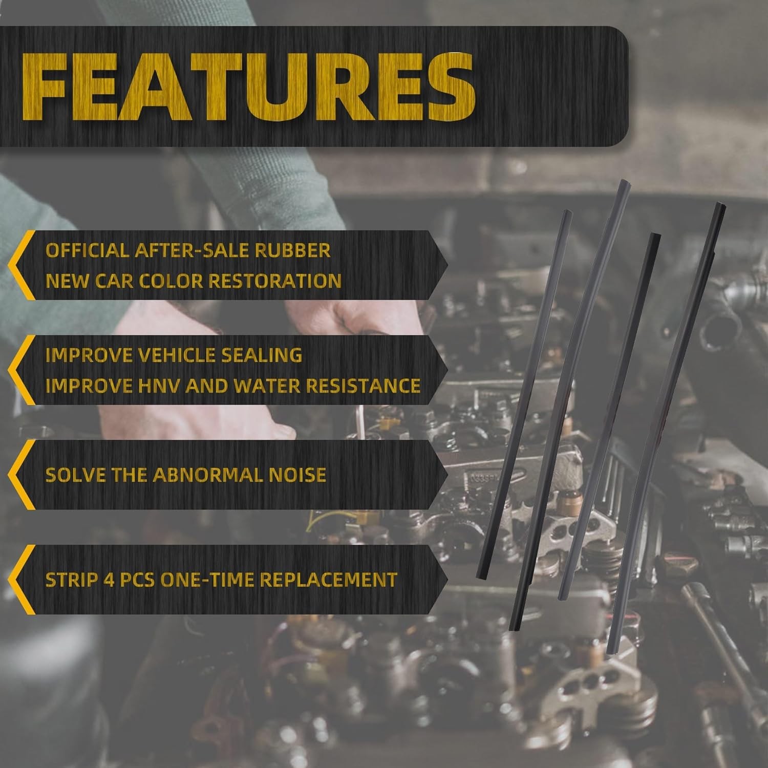 Honda Civic Hatchback Window Weatherstrip Type R 2016-2019 Molding Trim Seal