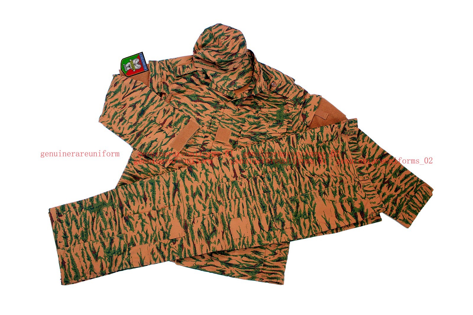 Rare Genuine Burkina Faso Red Desert Lizard Camo BDU Top Pants Hat Patch MR~LR