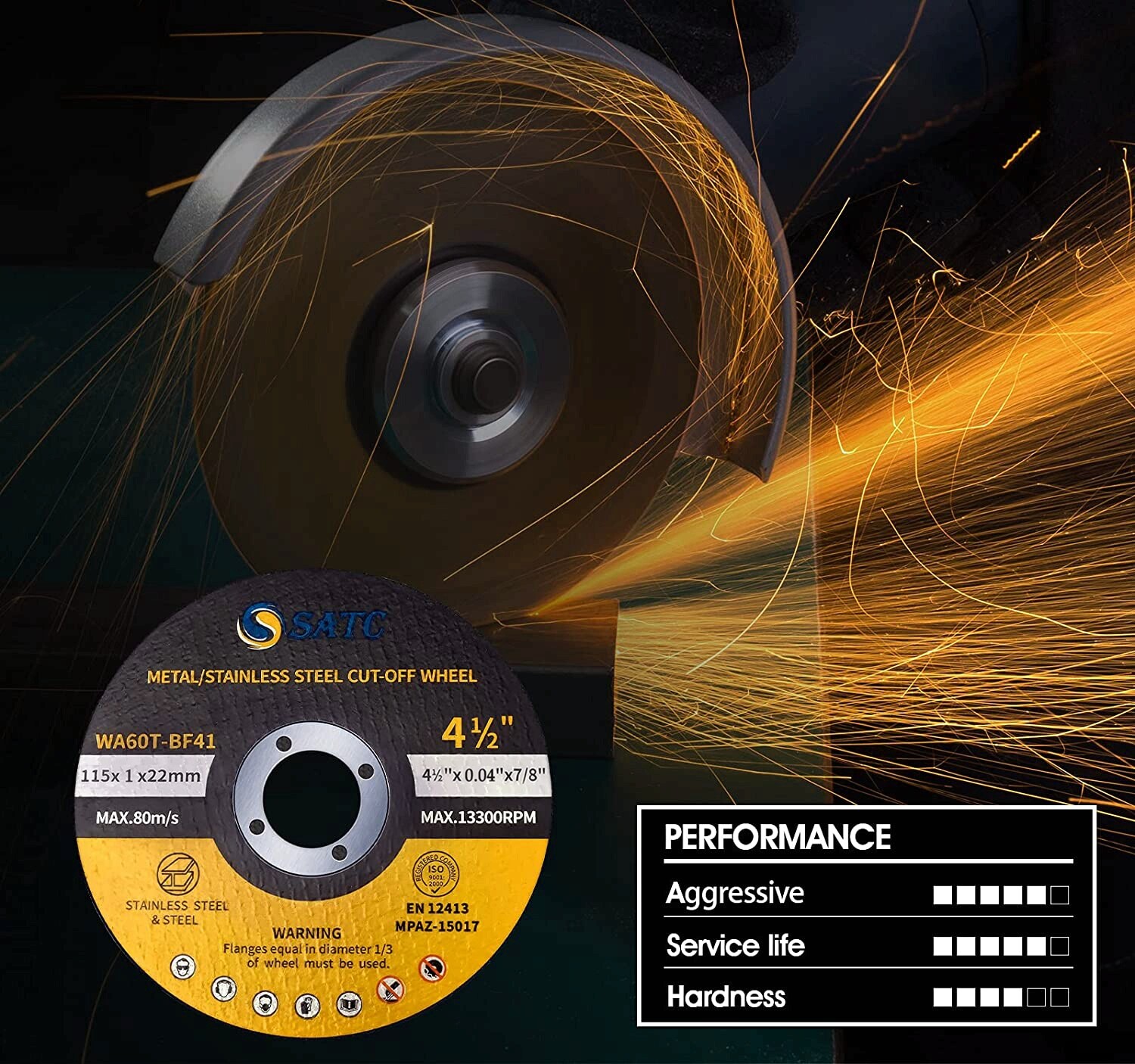 4-1/2" Cutting Disc Ultra Thin Metal 4.5 inch Cut Off Wheels for Angle Grinder