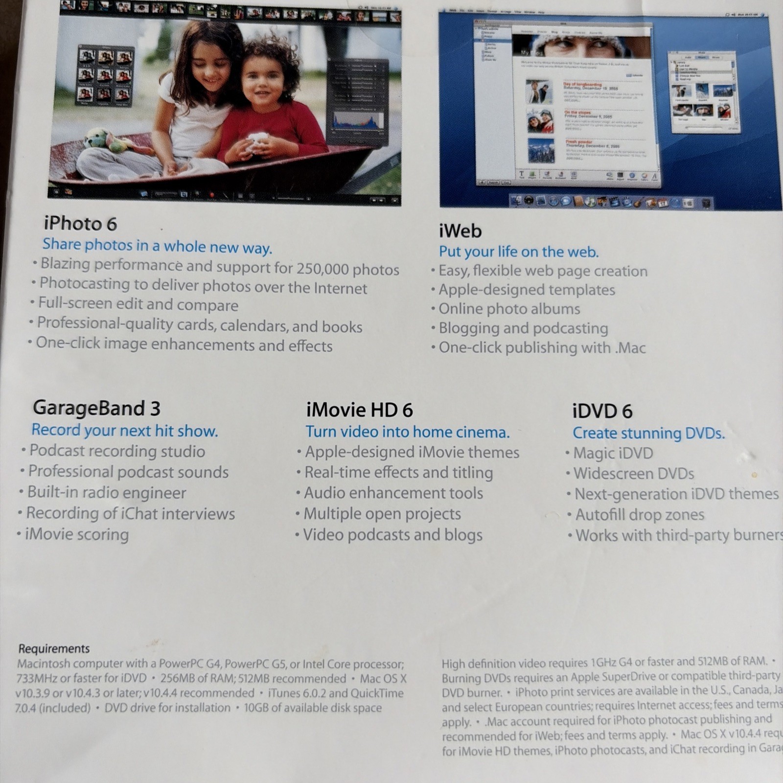 iLife 06 Apple Mac Music Photo Movies Blogs Computer Software