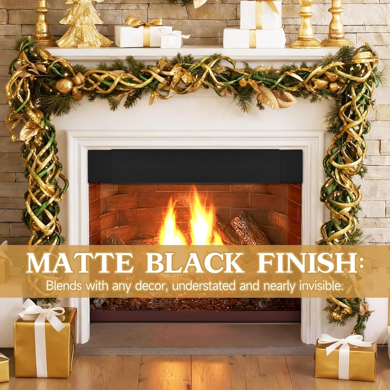 Adjustable Fireplace Smoke Guard, Fireplace Hood Heat Deflector 6 inches