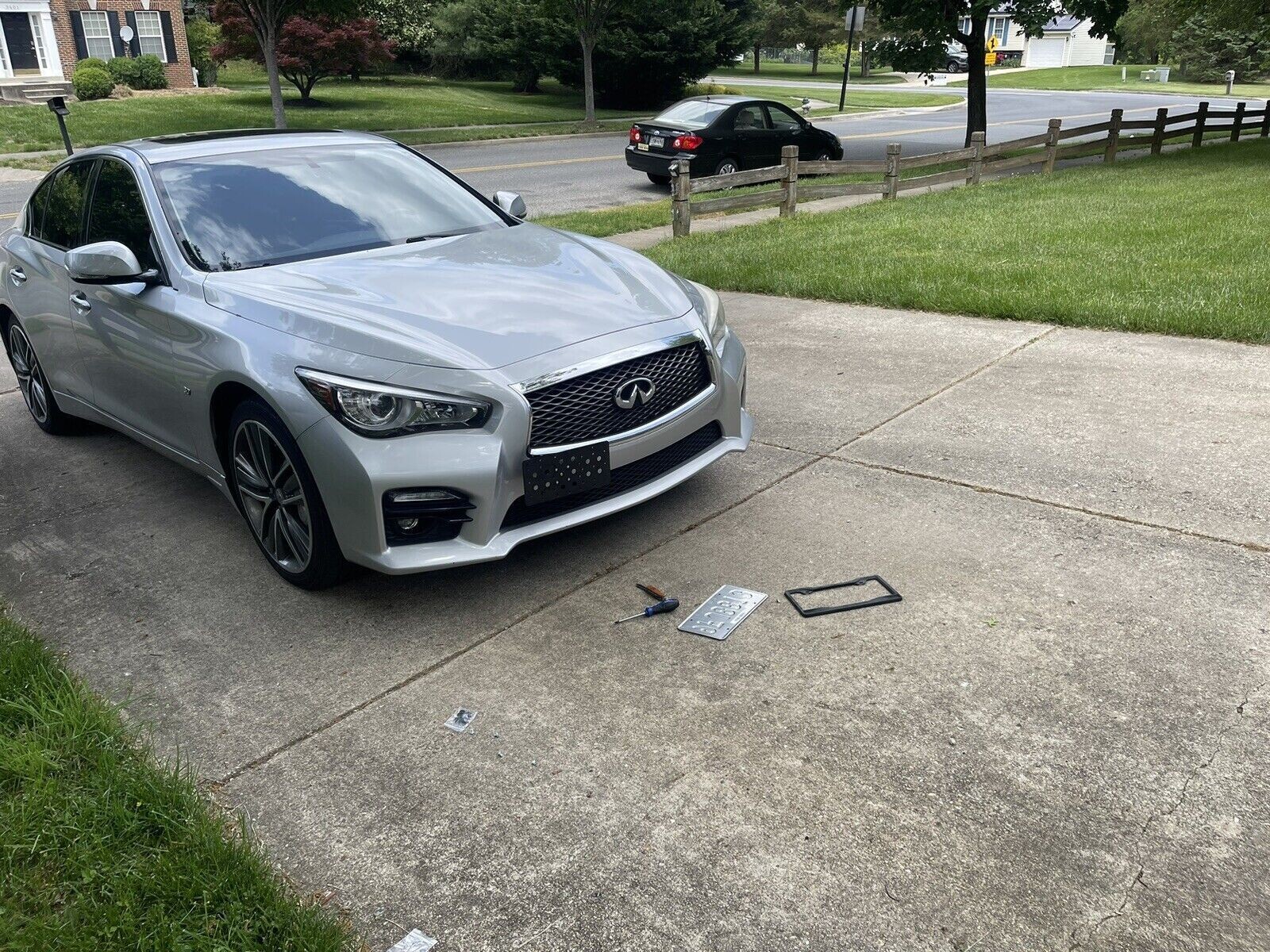 Bumper Tow Hook License Plate Mount Bracket Kit For INFINITI Q50 2014-2024 New