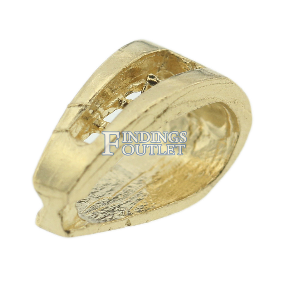 14k Yellow Gold Channel Setting Pendant Bail Jewelry Findings For Chain Necklace