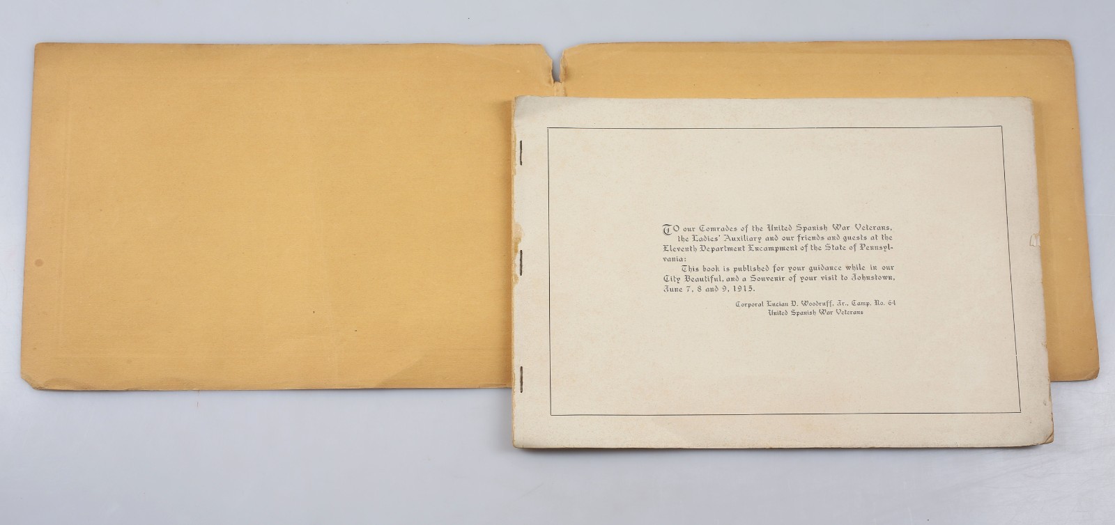 1915 Spanish American War Veterans Encampment Program Johnstown Pennsylvania