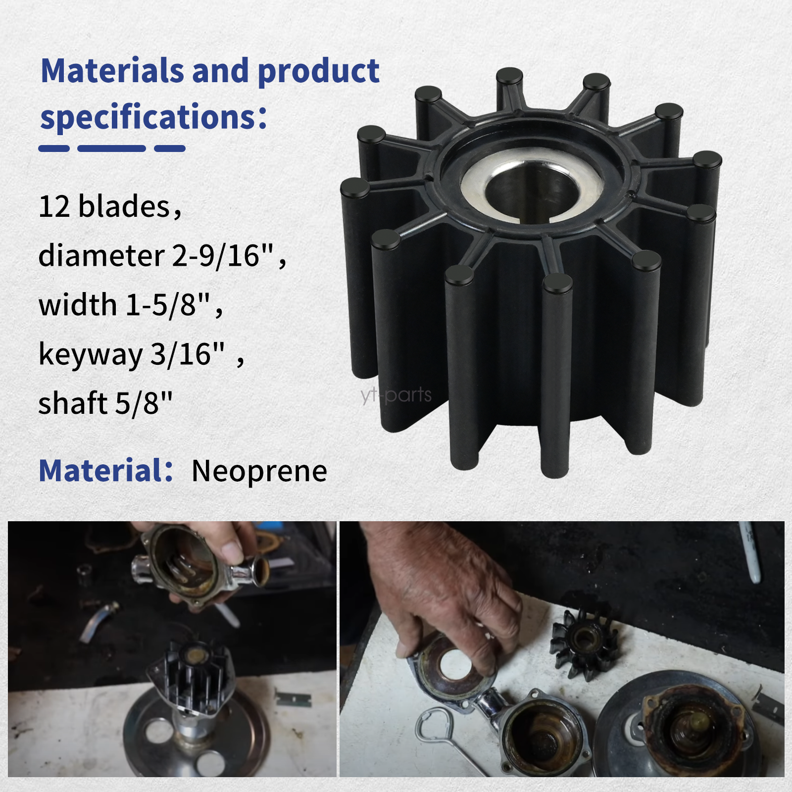 10615K 10615K-SHW Water Pump Impeller Kit Fits Sherwood RP061017 E-35 G4 G5 L80